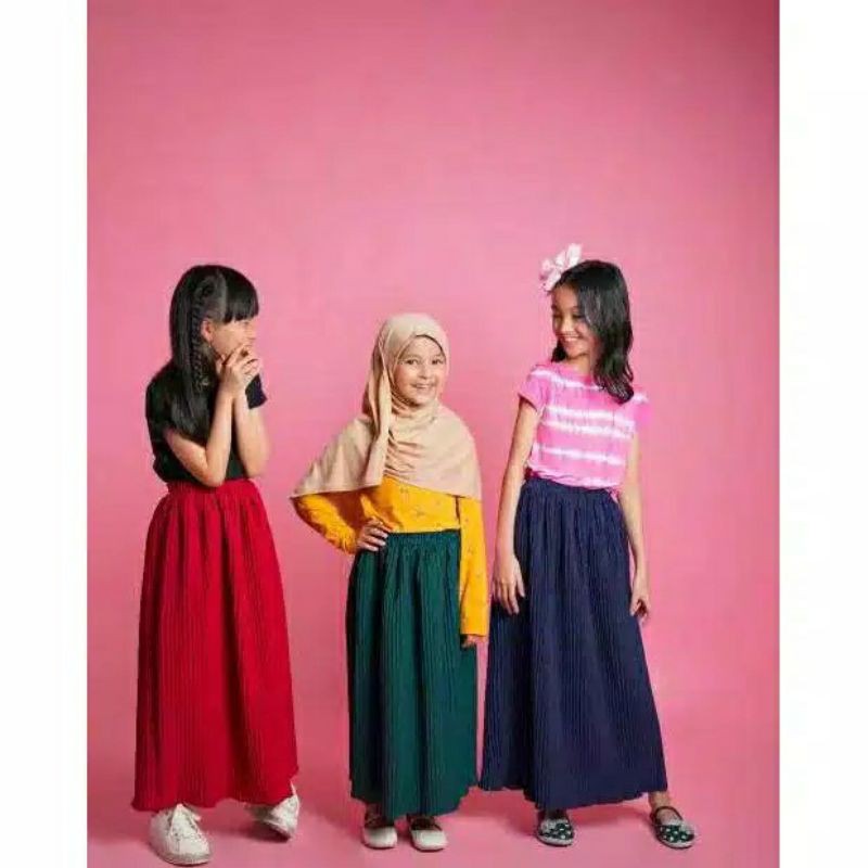 Rok Plisket Anak Terlaris | Rok Anak Pom - Pom Best Seller