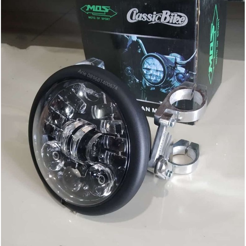 Daymeker 5,75 inch 16Led set kupingan Cnc set batok jute-1