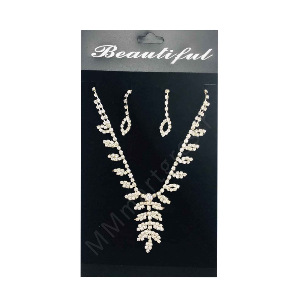 Yinda Kalung 1 / 1 Set Kalung&amp;Anting Permata / Kalung Fashion / Aksesoris