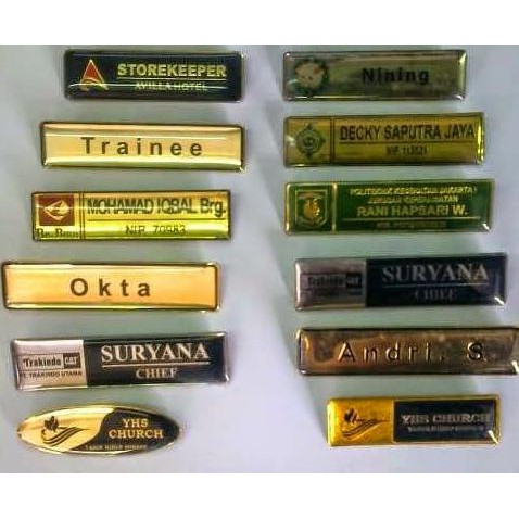 

Nama Dada / Name Tag / Papan Nama Kuningan & Stainless - PENITI TERPERCAYA