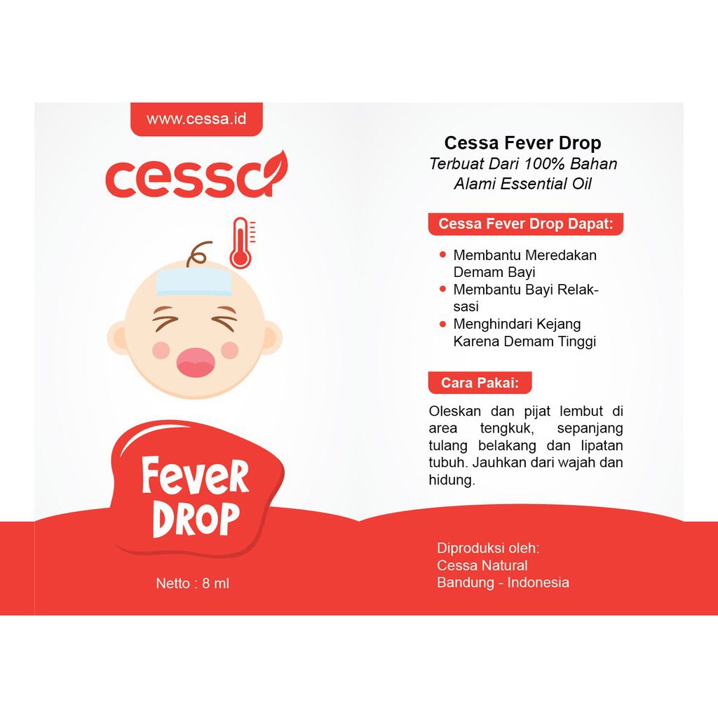 Cessa Fever Drop (0-2th) - Essential Oil Penurun Demam Anak