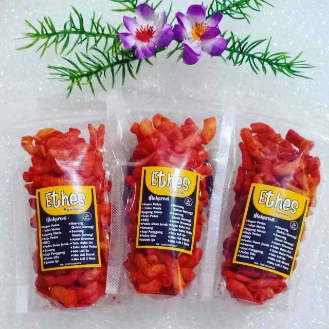 

ETHES MAKRONI RASA PEDAS MANIS 65GRAM