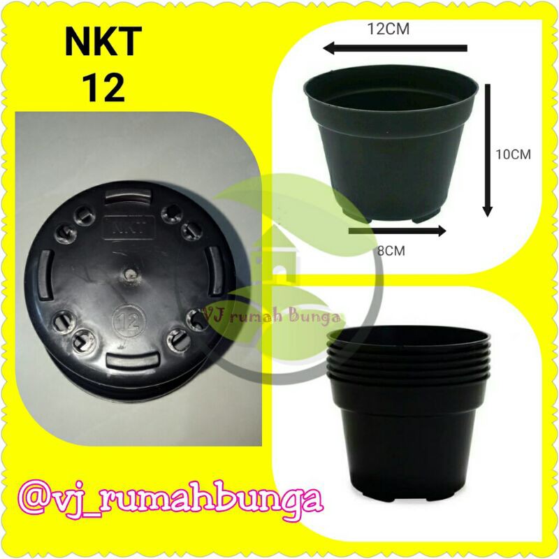 pot hitam 12cm termurah