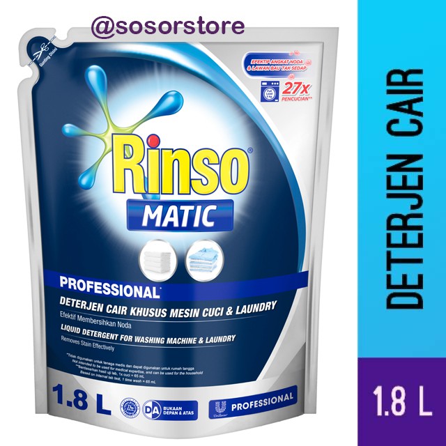 

RINSO Matic Professional Cair Ukuran 1,8 Liter