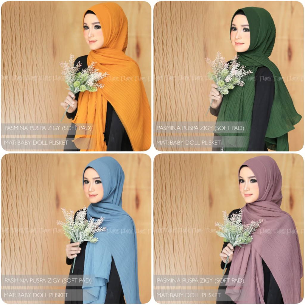 Pashmina Instan Puspa Ori Flow (New Pattern) (Mohon Baca Deskripsi)-8