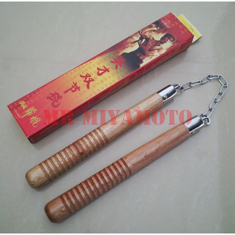 Double Stick Ruyung Wooden Nunchaku Kayu Tradisional Model ULIR