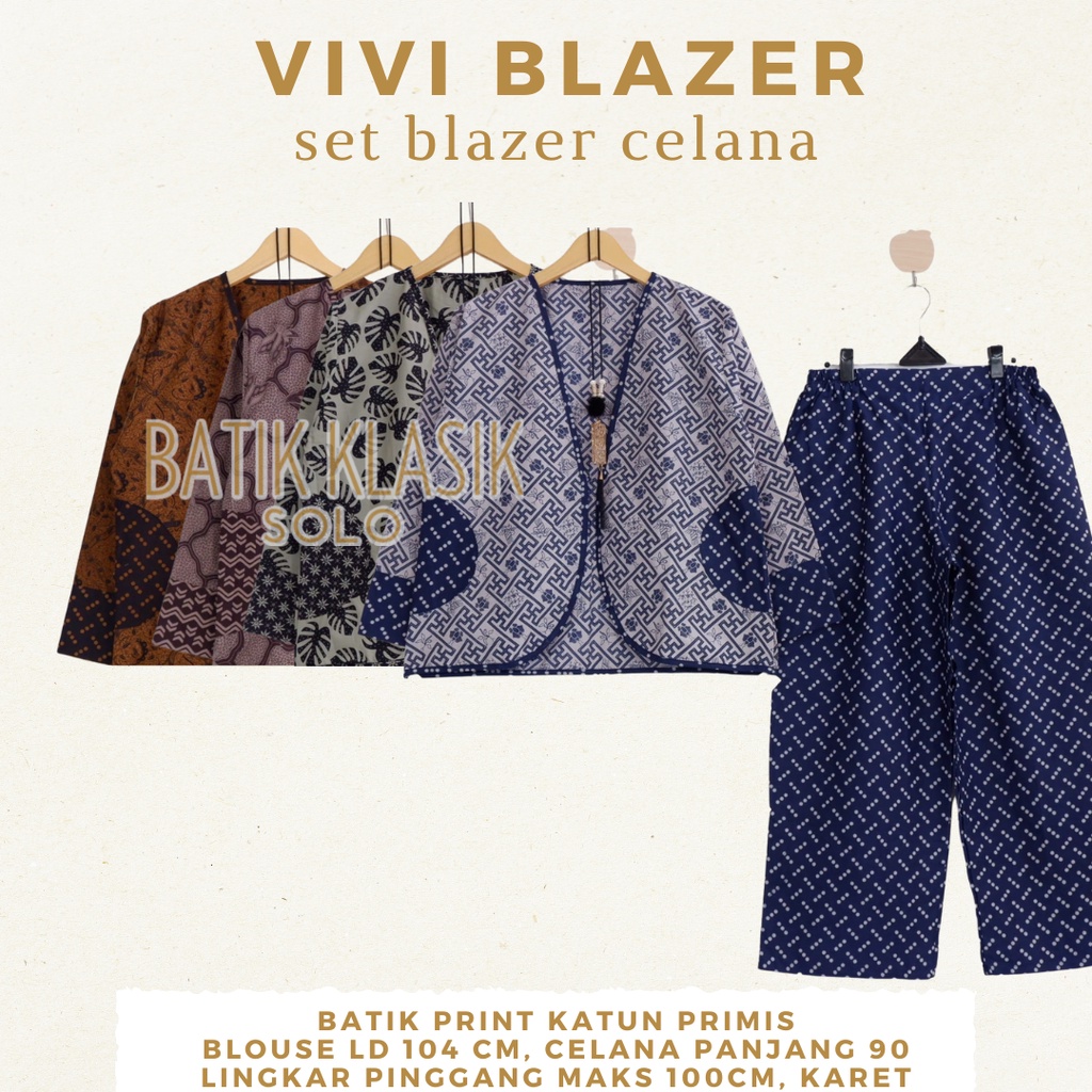 Vivi Blazer Batik Set Blazer Celana Panjang