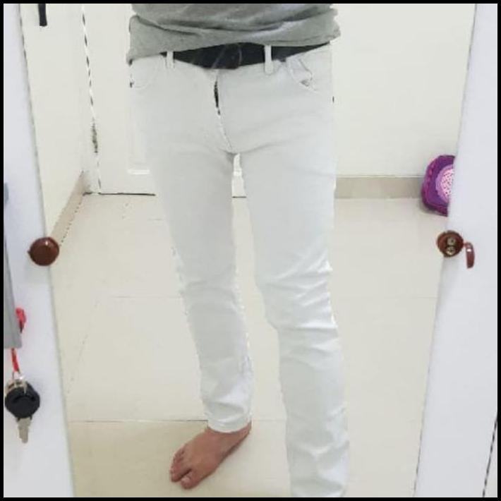 KUALITAS SUPER CELANA JEANS PANJANG PRIA COWOK SKINNY PUTIH TERKEREN