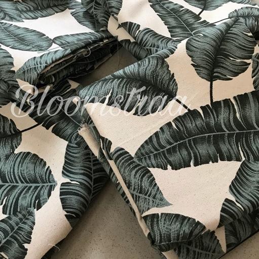 ⅎ Kain Kanvas daun pisang tropical canvas meteran bahan kanvas motif banana leaf tropical leaf twill