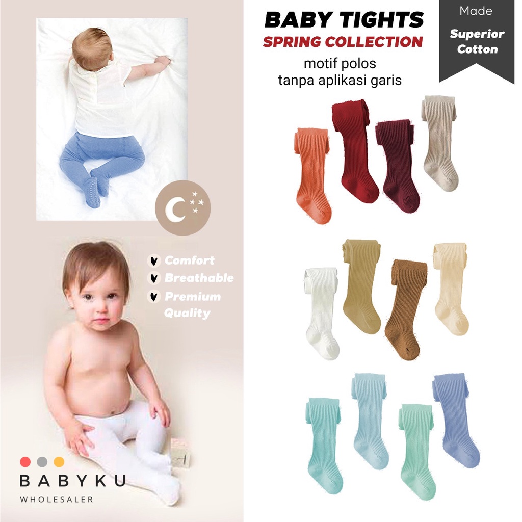 Legging bayi polos tutup kaki / leging cotton rich polos