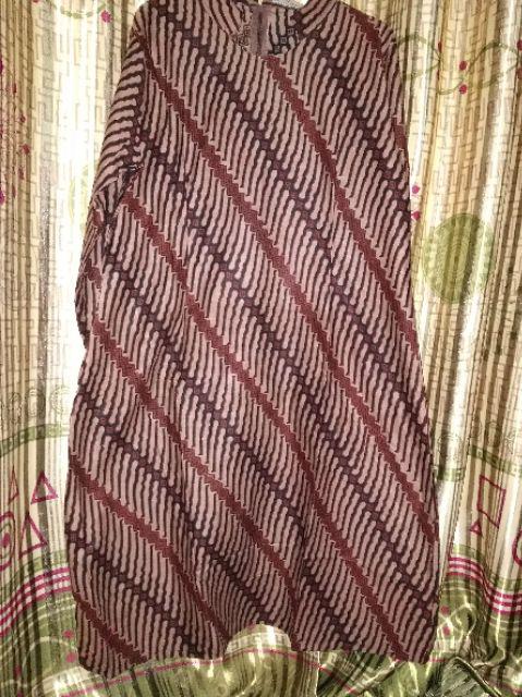 Batik Tunik Sogan Serut Bahan Katun Halus Atasan Wanita Batik Solo Pekalongan
