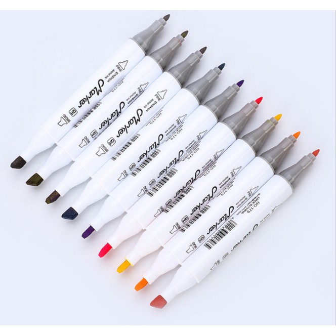 Set Spidol Warna DOUBLE SIDE Isi 12/18/24/36 PREMIUM BOX / Set Spidol Dobel Highlighter Stabilo / Spidol Art Pen / Spidol Kesenian