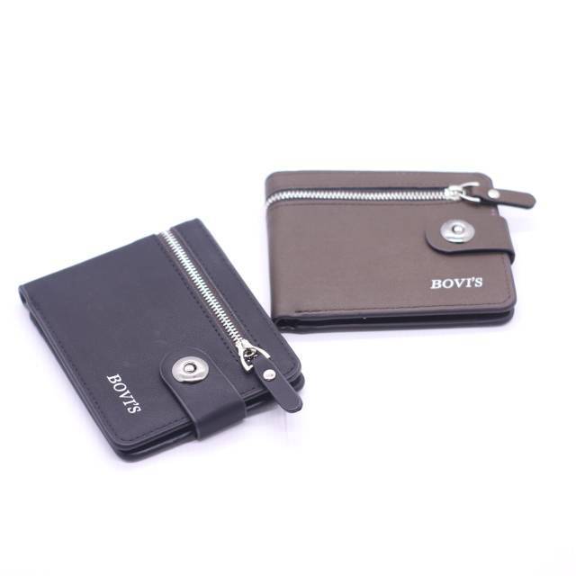 Dompet Pria Model Kancing Magnet  Resleting luar