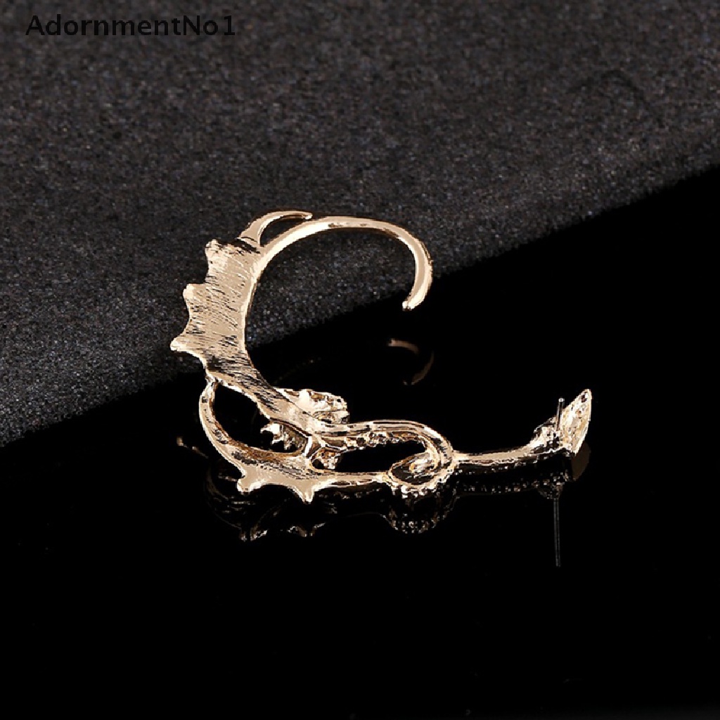 (AdornmentNo1) Anting Tusuk Bentuk Naga Gaya Retro Gothic Rock Punk Untuk Pria / Wanita