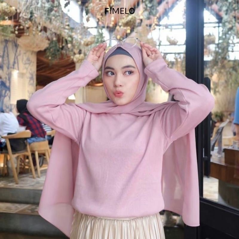 EP Kaos Lengan Panjang Wanita Ukuran Fit M to XXL Bahan Knit Wafer Best Seller