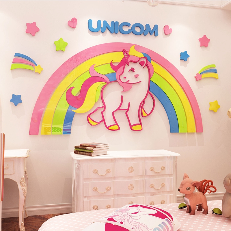 20+ Inspirasi Stiker Dinding Unicorn Pelangi - Aneka Stiker Keren