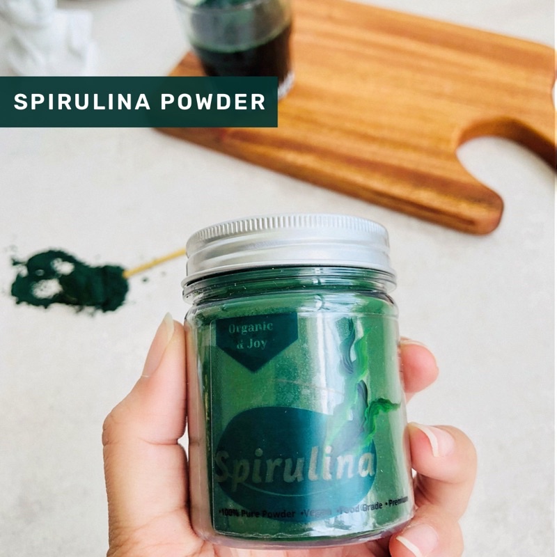 Organic&amp;Joy• Pure Spirulina Powder |Bubuk spirulina food grade (Antioxidant tinggi,Superfood,Zinc,Anti virus)