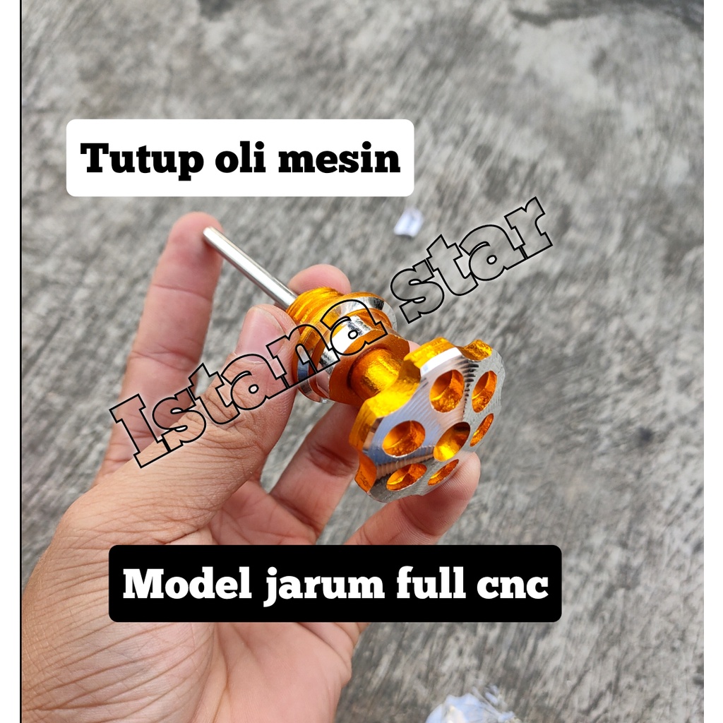 TUTUP OLI VARIASI MODEL JARUM UNIVERSAL HONDA BEAT VARIO SCOOPY SUPRA - YAMAHA MIO SOUL JUPITER