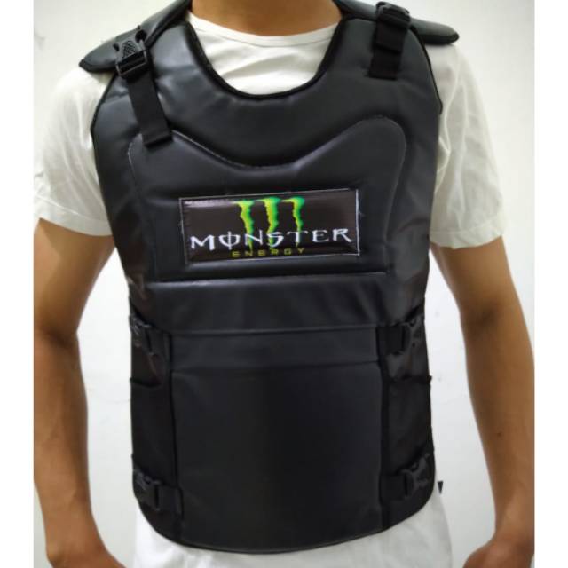 Rompi Motor Touring Biker Body Protector New Grand Monster Rompi kulit / Grab Gojek / Rompi Dada