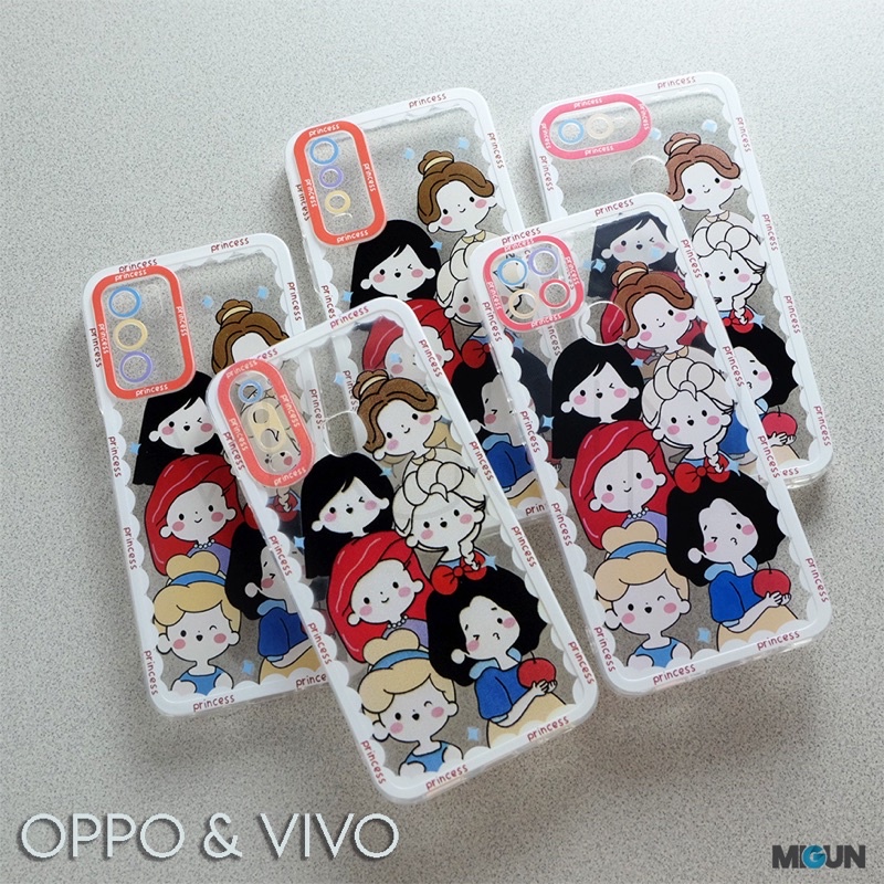 New! Princess Case For OPPO REALME VIVO A12 A5S A11K A7 A53 A54 A15 A16 A1K C2 C12 C15 C20 C11 Y15 Y17 Y12 Y20 Y12i A74 A95 Y30 Y50 Y91 Y93 Y95 Y91C Y30 Y50