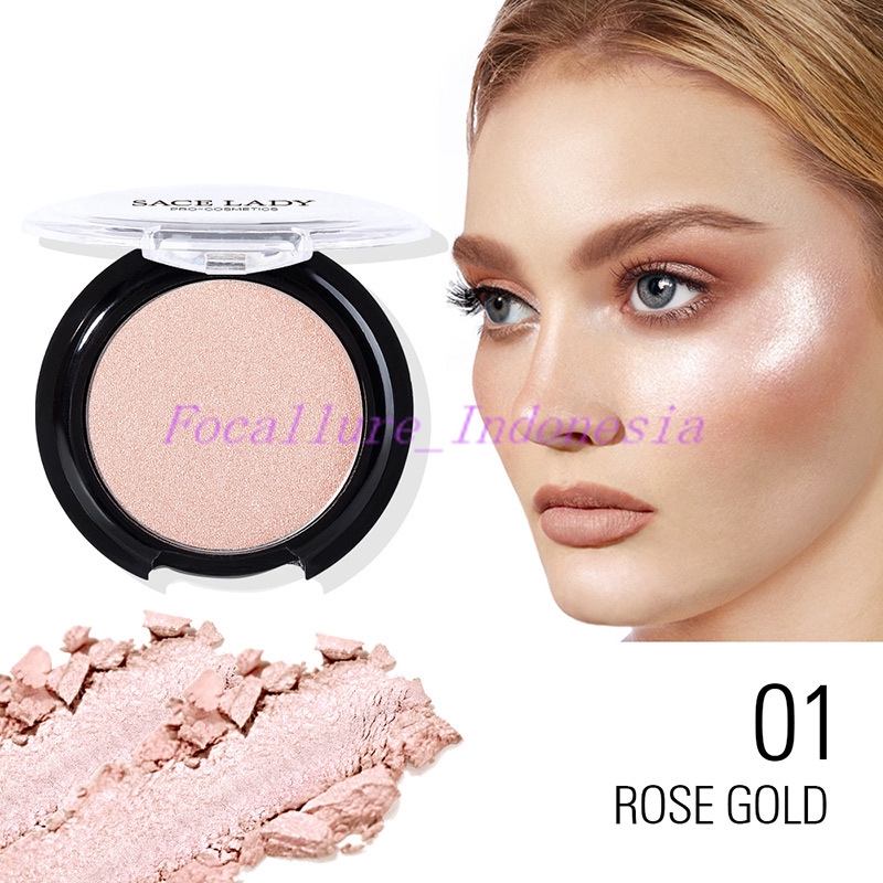 SACE LADY Pearlescent Monochrome Blush Rouge Highlight Bronzing Powder Face Contour  ready 6 warna