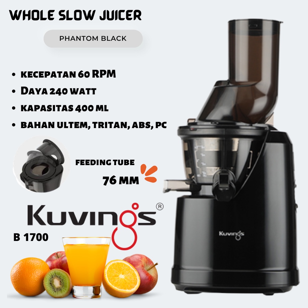 Kuvings B1700 Whole Slow Juicer KUVING B 1700 - Garansi Resmi Black