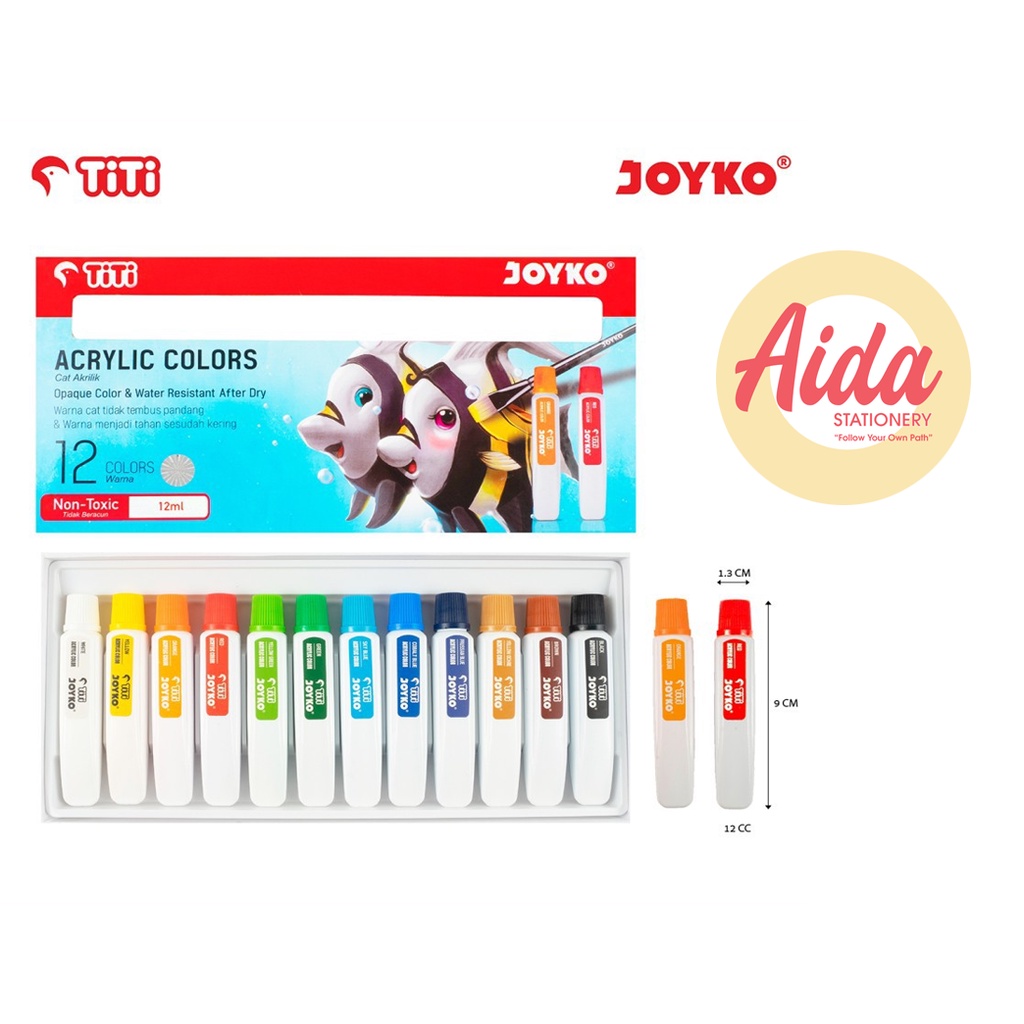 

Cat Acrilyc Titi 12 warna 12ml