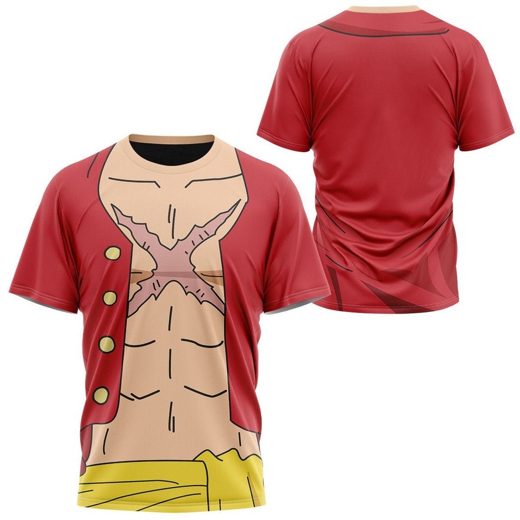 Tshirt Luffy Body Cosplay Fullprint Dryfit Anime Manga One Piece Unisex