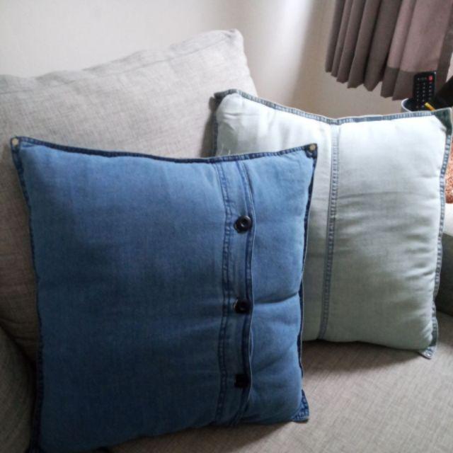 Sarung Bantal Kursi Sofa Denim Lazy Sunday