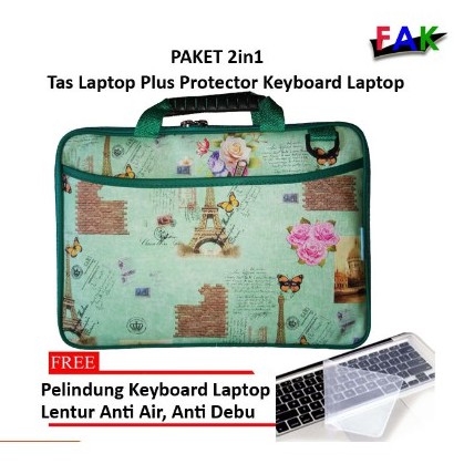 Trend-2in1 Tas Laptop Notebook Creative MOTIF PARIS Plus PROTEKTOR KEYBOARD 11.6&quot;