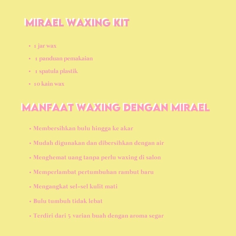 MIRAEL Strawberry Sugar Waxing Kit