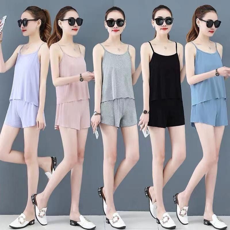 SETELAN TANKTOP SET TANKTOP PIYAMA BAJU TIDUR WANITA BAHAN ADEM NYAMAN