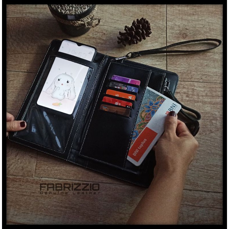 dompet hp organizer kulit asli