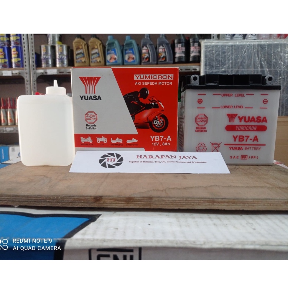 AKI MOTOR YUASA YB7A (8AH) BASAH