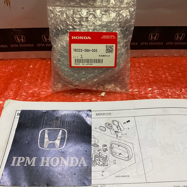 Original Kaca spion kecil kap mesin depan Honda CRV GEN 2 2002 2003 2004 2005 2006 76332 S9A