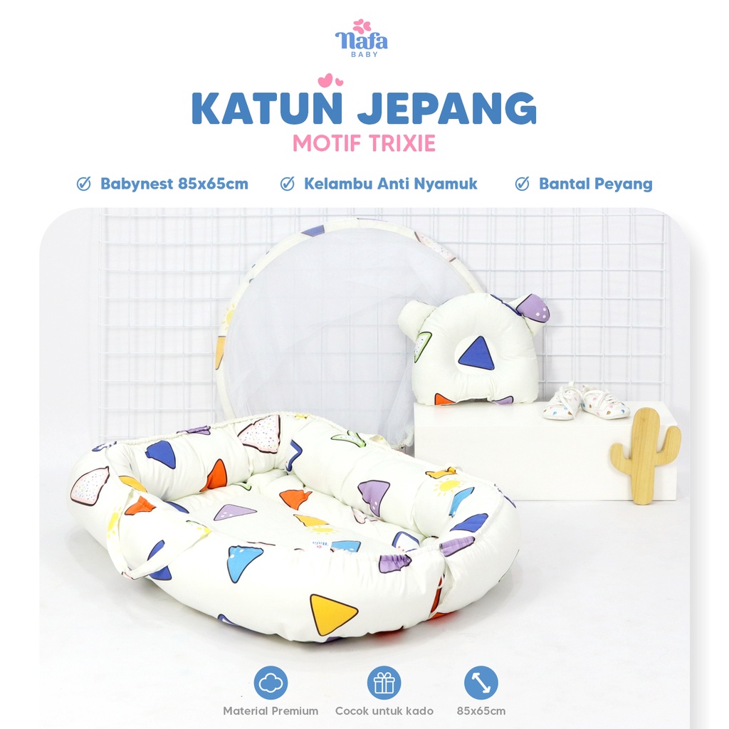 NAFA BABY - Baby Nest Boat Set Kelambu | Katun Set Katun Jepang