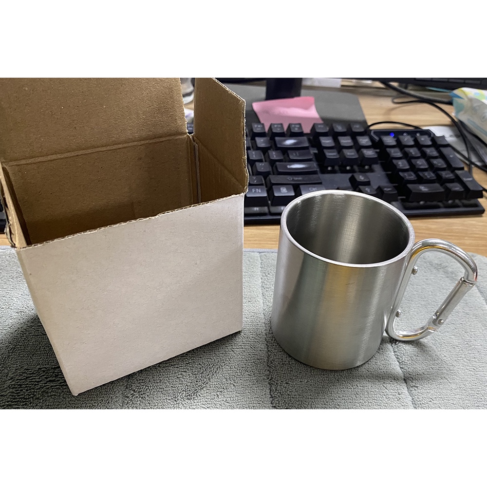 YGRETTE - GELAS MUG One Two Cups Gelas Cangkir Carabiner Stainless Steel 220ml CAMPING KARABINER