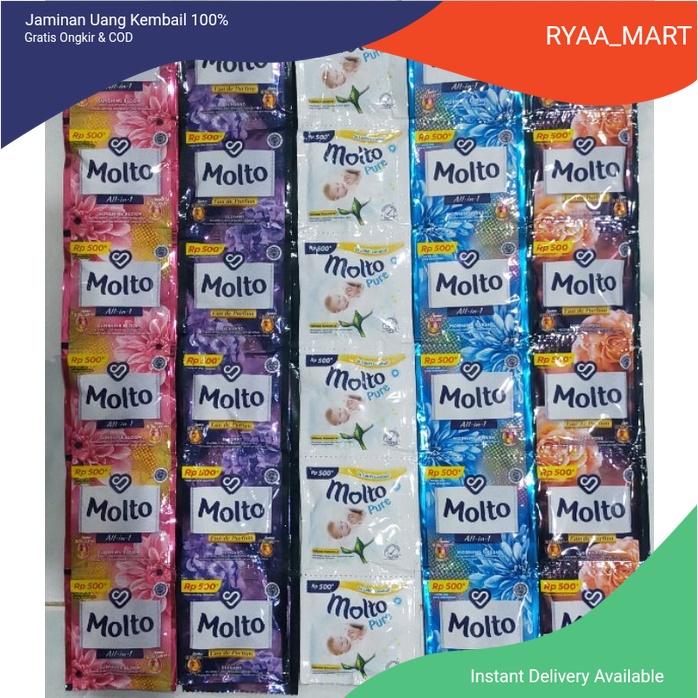 MOLTO PEWANGI PAKAIAN RENCENG ISI 12PCS (MOLTO SACHET 10ML-500)