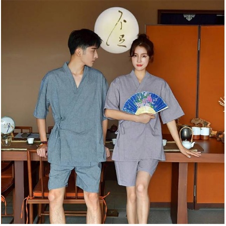 YUKATA PIYAMA KIMONO PIJAMAS JEPANG SATU SET BAHAN KATUN DINGIN  INCLUDE CELANA