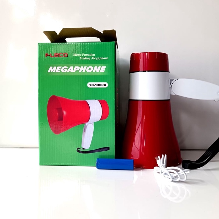 MEGAPHONE/PENGERAS SUARA MEREK FLECO HW-8R DAN YC-130 RU GRATIS BATERAI DAN CAS BISA REKAM SUARA