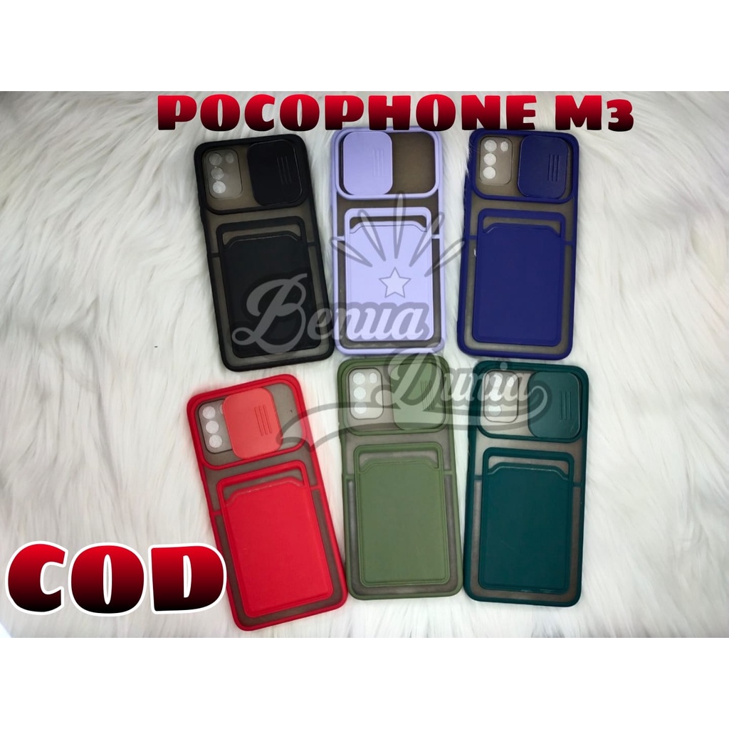 POCOPHONE X3 -POCOPHONE M3 CASE SLEDING PLUS SLOT CARD//PELINDUNG KAMERA POCOPHONE X3 -POCOPHONE M3 -BD