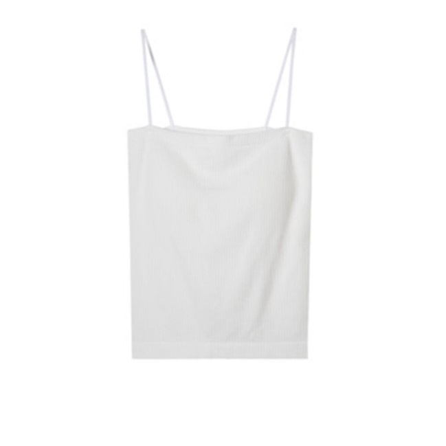 Tanktop 19 tank top atasan crop kemben strapless bra pakaian wanita rib knit dengan cup multiway-Putih