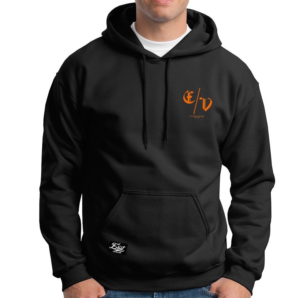 TERMURAH ! Jaket Hoodie Evost Logo Original - Jaket Pria Logo E/V Premium