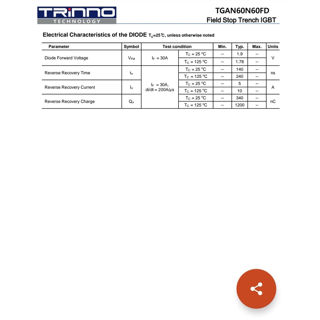 IGBT TGAN60N60FD 60N60