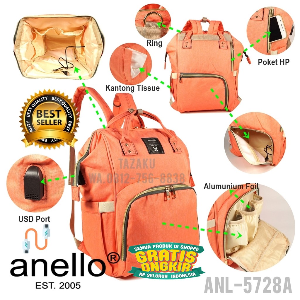 ANELLO DIAPER BAG TAS BAYI TAS DIAPERS ANELLO RANSEL TAS