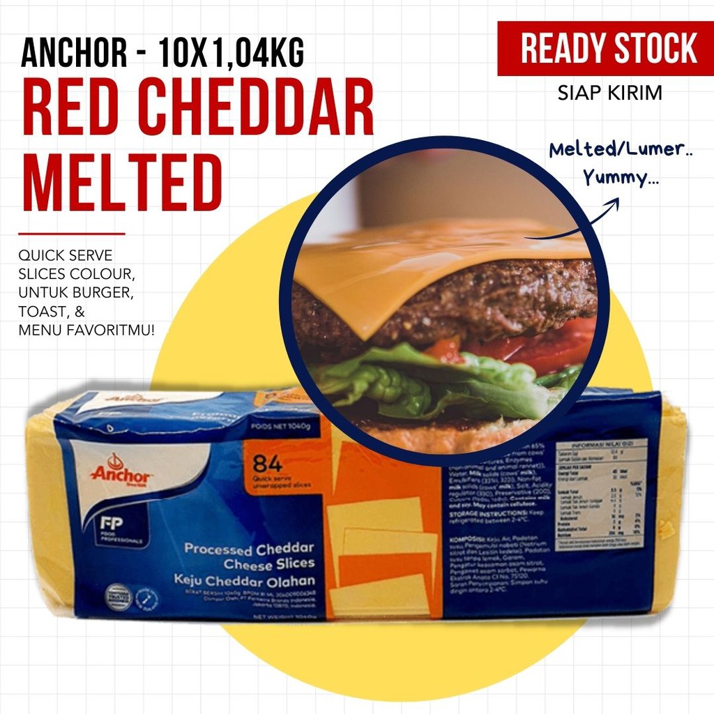 

(TERMURAH) ANCHOR - Red Cheddar Melted 10 x 1,04kg