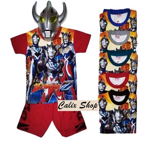 Setelan Anak ULTRAMAN 1 – 10 Tahun Sablon Bahan Katun Adem