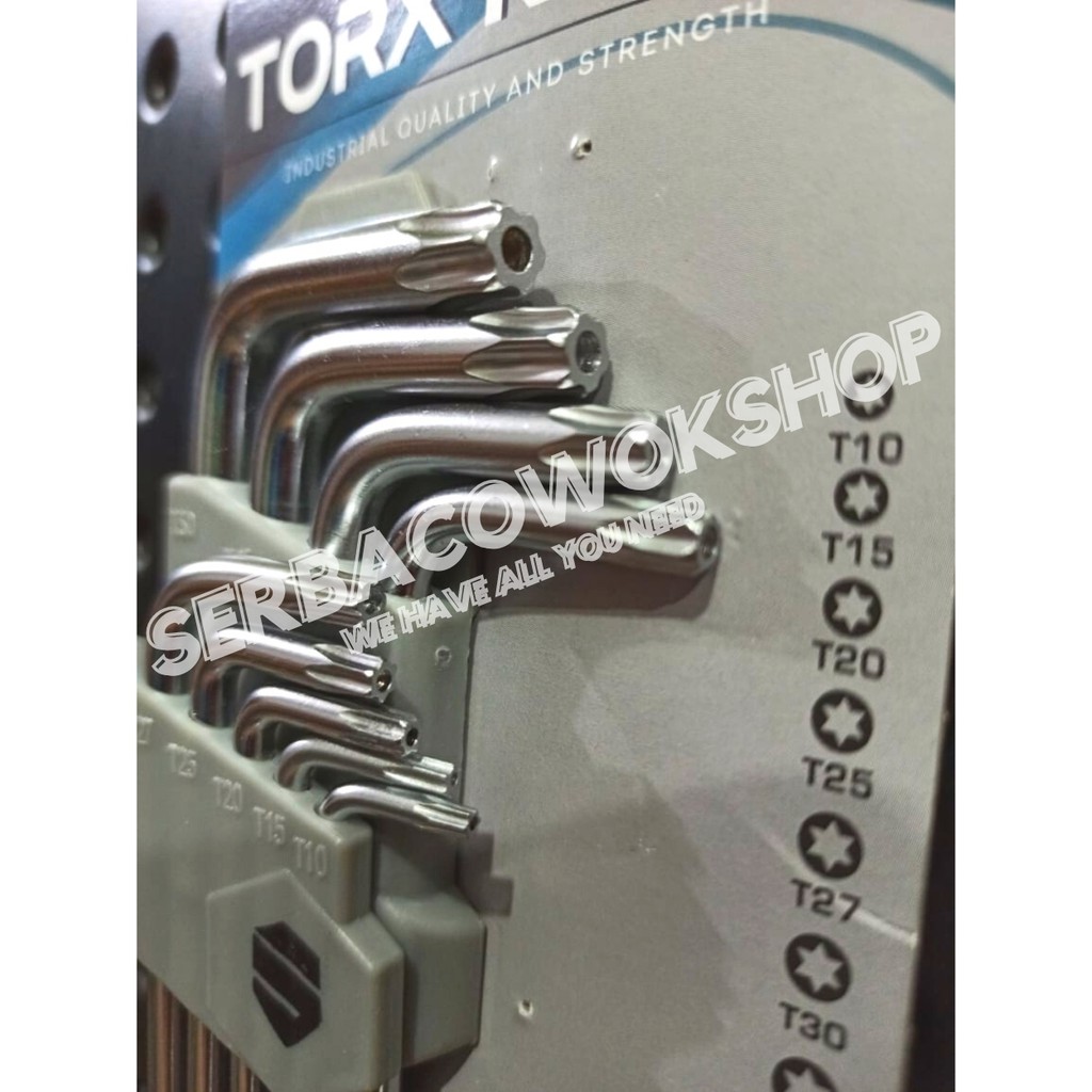 Sentinel Kunci L Bintang Lubang Pendek Torx Key Set Chrome 9 Pcs Short Termurah Berkualitas