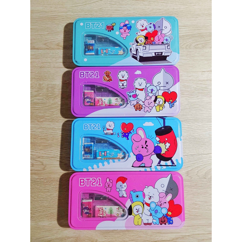 

KOTAK PENSIL KALENG AD-118 BT21 / KOTAK PENSIL BT21 / TEMPAT PENSIL