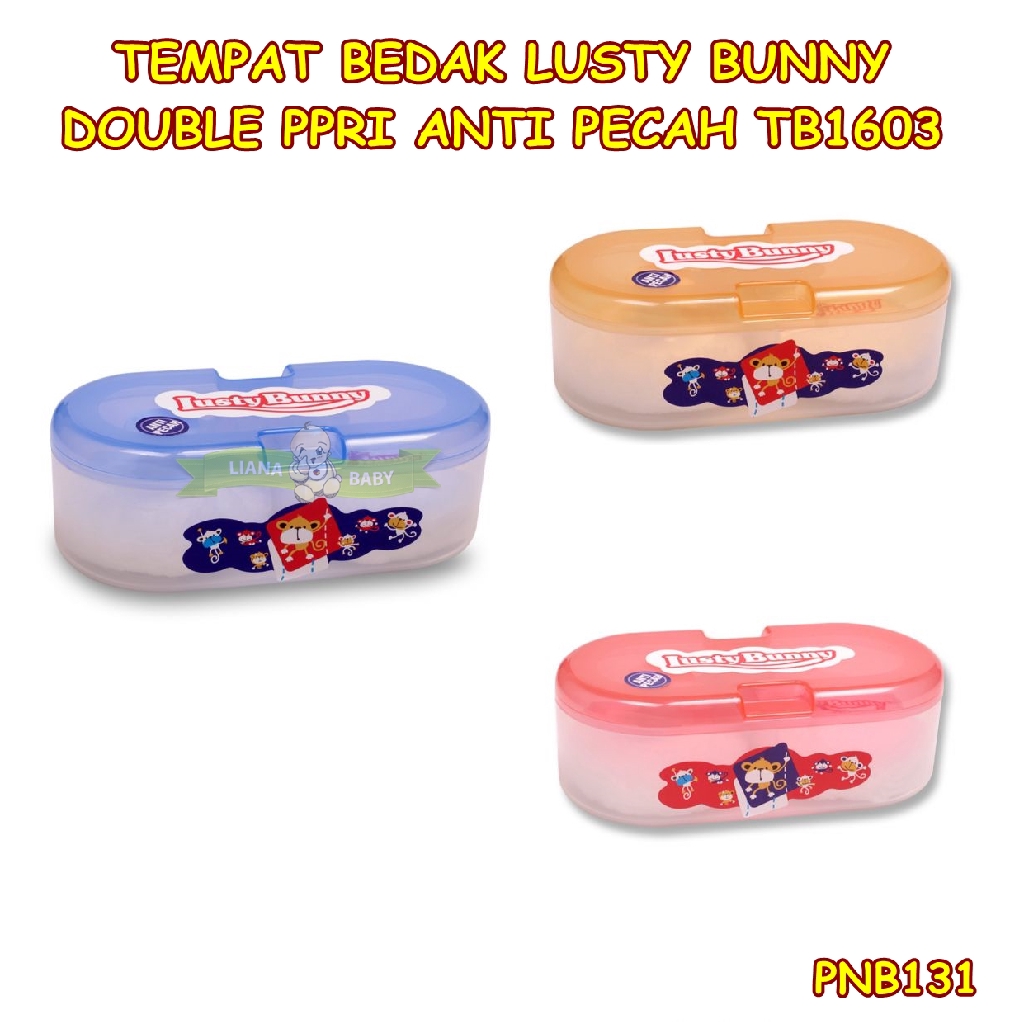 PNB131 TEMPAT BEDAK ANTI PECAH LUSTY BUNNY DOUBLE PPRI TB1603